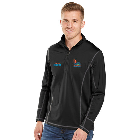 SFM Men's Stretch 1/4 Zip -Black- 2024 Fin Embr.