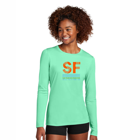 SFM Women's LS Tech UPF50 Tee -Seafoam- Course