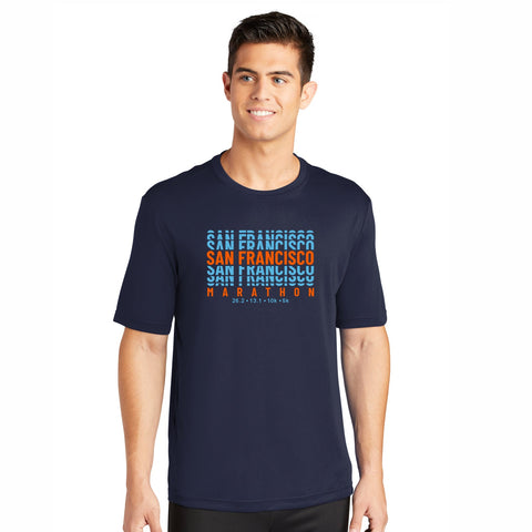 SFM Men's Tech Tee -Navy- Repeat