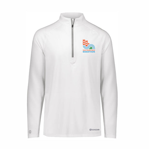 Men's UPF50 Tech 1/2 Zip -White- Embroidery