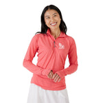 Women's Sueded Eco 1/4 Zip -Watermelon- Embroidery
