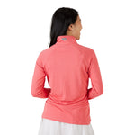 Women's Sueded Eco 1/4 Zip -Watermelon- Embroidery