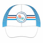 Cap -White/Blue Laser-Cut Tech- Stripes