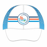 Cap -White/Blue Laser-Cut Tech- Stripes