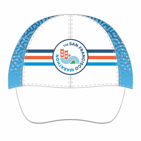 Cap -White/Blue Laser-Cut Tech- Stripes - Main Image