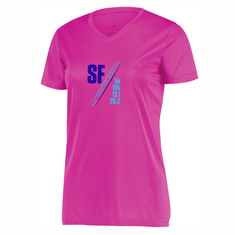 Women's Tech V-Neck Tee -Power Pink- Course