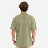 Adult Relaxed Heavyweight Tee -Olive- Stripes