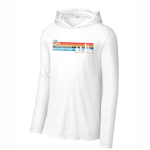 Adult LS Tech UPF Sun Hoody -White- Stripes