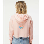 Women's Fleece Crop Hoody -Blush- Stripes