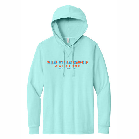 Men's LS Organic Cotton Sun Hoody -Saltwater- Art Deco