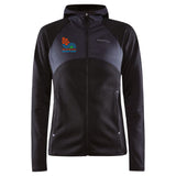 Women's CRAFT Zip Hooded Jacket -Black- Embroidery