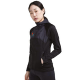 Women's CRAFT Zip Hooded Jacket -Black- Embroidery