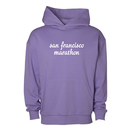 Adult Boxy Fleece Hoody -Violet- Center Embroidery