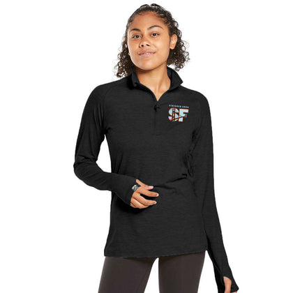 Women's Sueded Eco 1/4 Zip -Black- 2026 Finisher