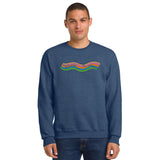 Adult Crew Sweatshirt -Blue Heather- Wavy