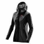 SFM Women's DWR Hooded Zip Shell -Black- Embroidery