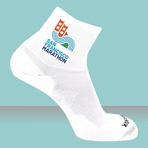 SFM Unisex Crew Tech Socks -White- Logo
